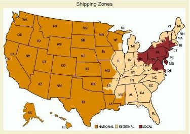 iLoveCrabs.com Shipping Zones
