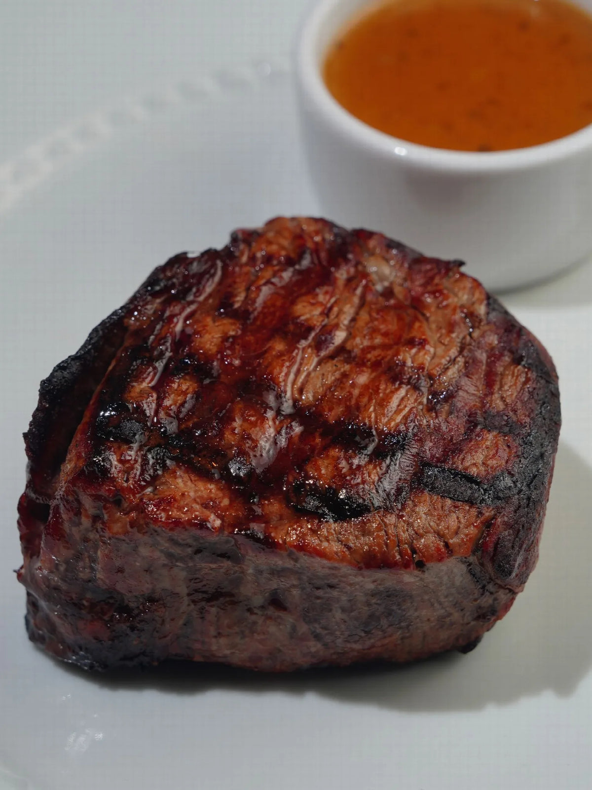 Grilled filet mignon cooked medium rare