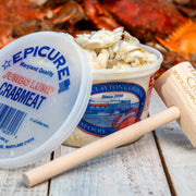 Epicure tub of jumbo lump crab meat, lid off