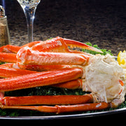 Alaskan snow crab clusters on a platter