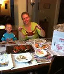 Family crab dinner at home
