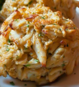 Jumbo lump crab cake bite, golden baked, close-up