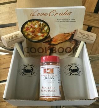 Crab lovers gift set packed in an open gift box
