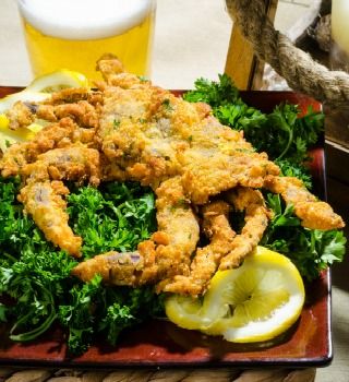 Fried soft shell crabs with lemon, a recipe from the iLoveCrabs Cookbook