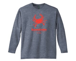 iLoveCrabs Collection - Light Gray Long Sleeve T - Orange Print