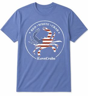 iLoveCrabs Collection - Red White Crab - USA - T-Shirt